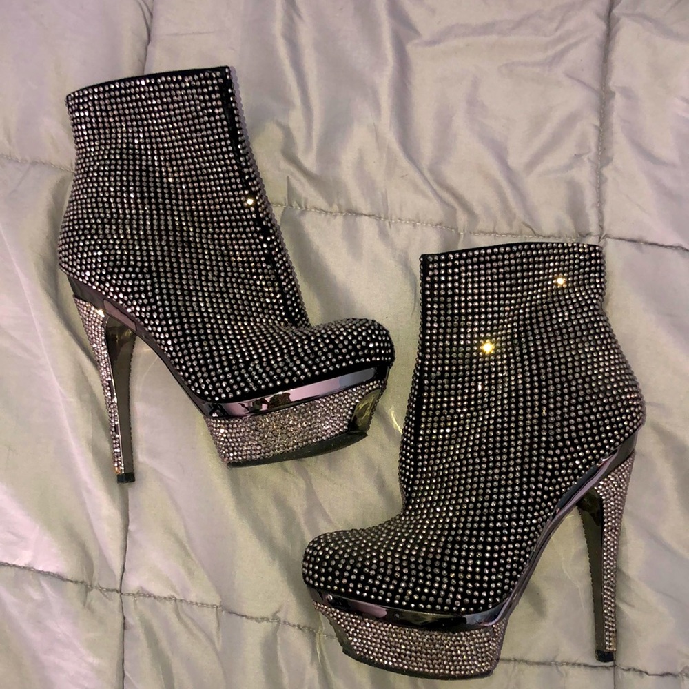 Jeweled high heels